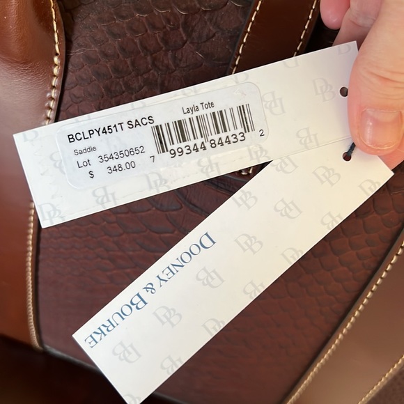 Dooney & Bourke Brown Croc Embossed Layla Tote - Picture 4 of 11